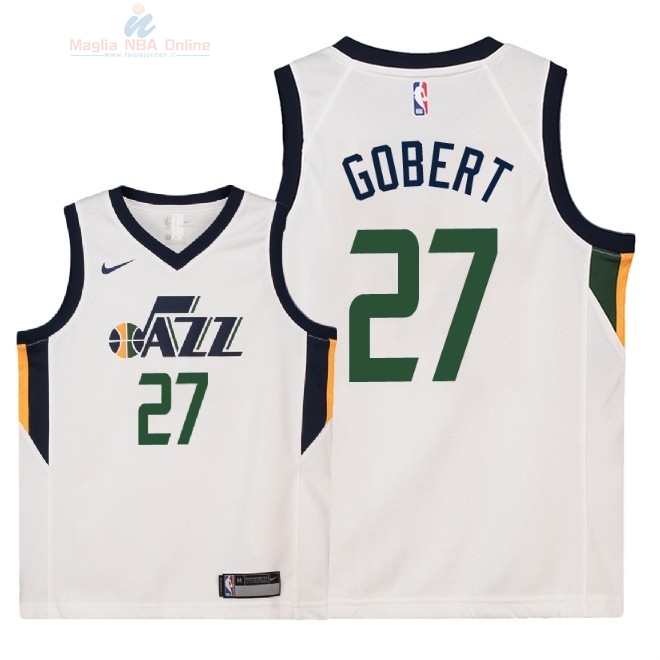 Acquista Maglia NBA Bambino Utah Jazz #27 Rudy Gobert Bianco Association 2018