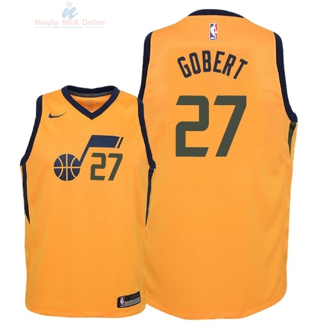 Acquista Maglia NBA Bambino Utah Jazz #27 Rudy Gobert Giallo Statement 2018