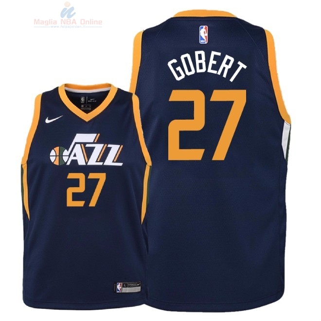 Acquista Maglia NBA Bambino Utah Jazz #27 Rudy Gobert Marino Icon 2018