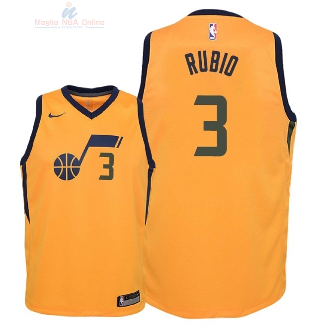 Acquista Maglia NBA Bambino Utah Jazz #3 Ricky Rubio Giallo Statement 2018