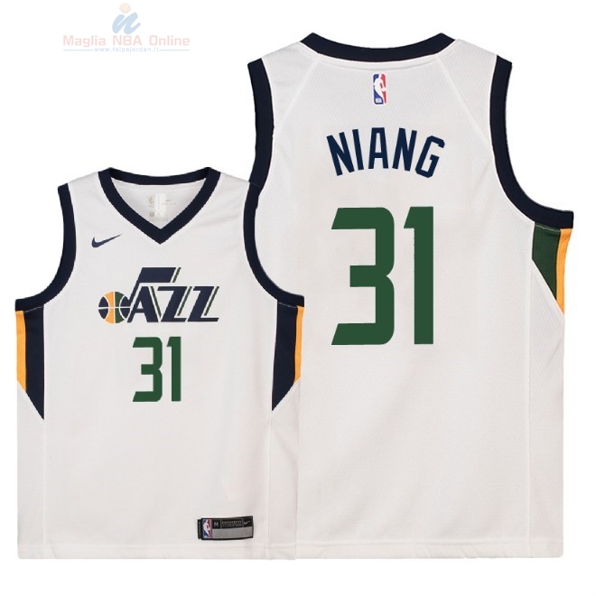 Acquista Maglia NBA Bambino Utah Jazz #31 Georges Niang Bianco Association 2018