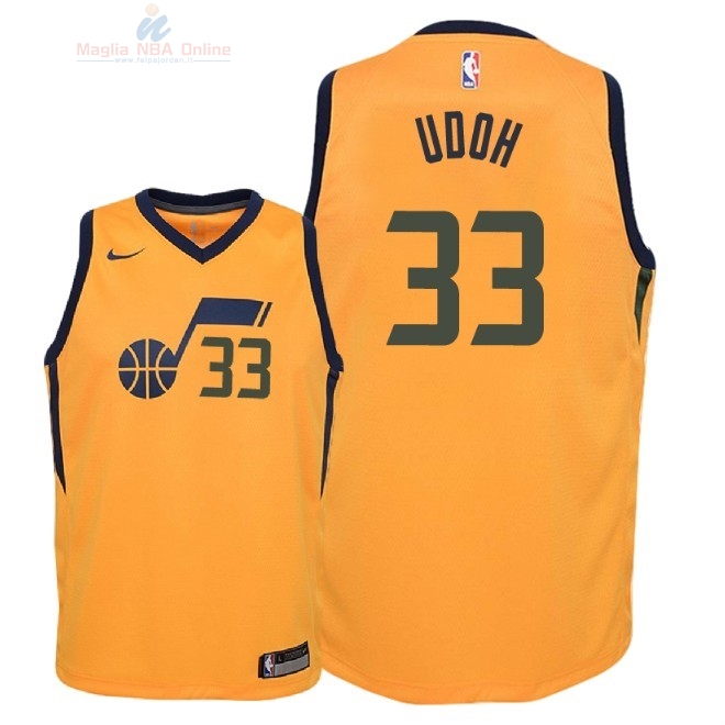 Acquista Maglia NBA Bambino Utah Jazz #33 Ekpe Udoh Giallo Statement 2018