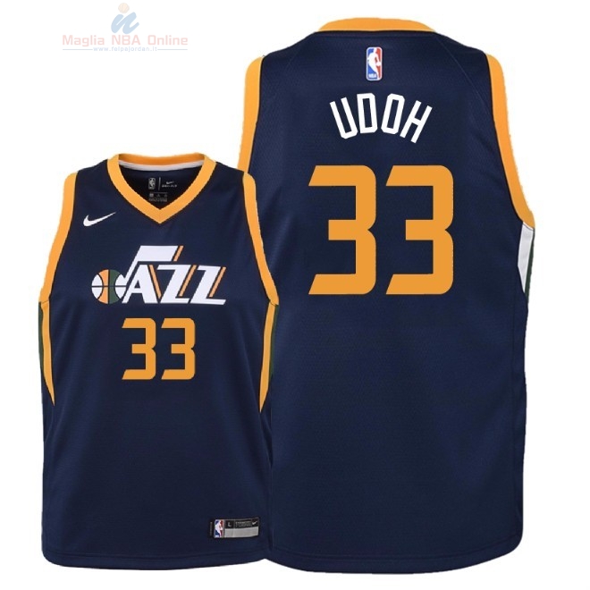 Acquista Maglia NBA Bambino Utah Jazz #33 Ekpe Udoh Marino Icon 2018