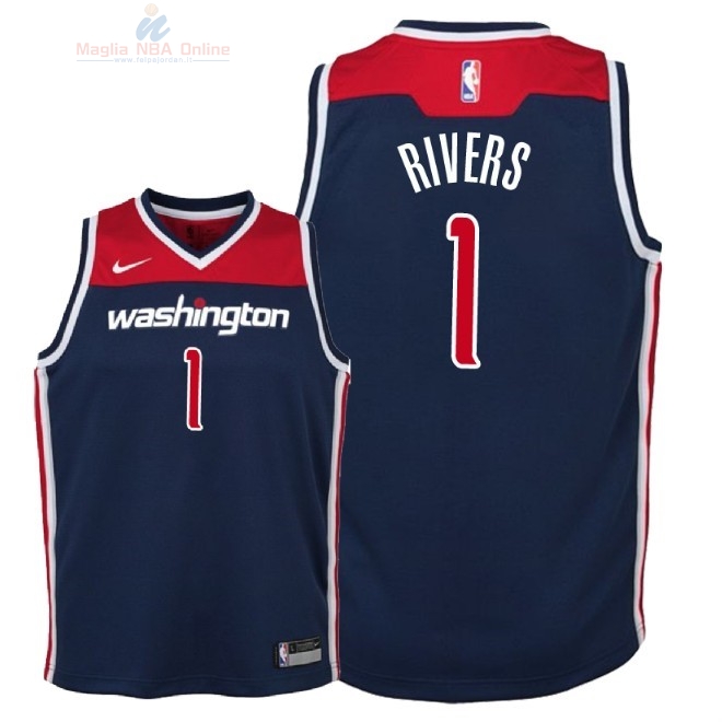 Acquista Maglia NBA Bambino Washington Wizards #1 Austin Rivers Marino Statement 2018