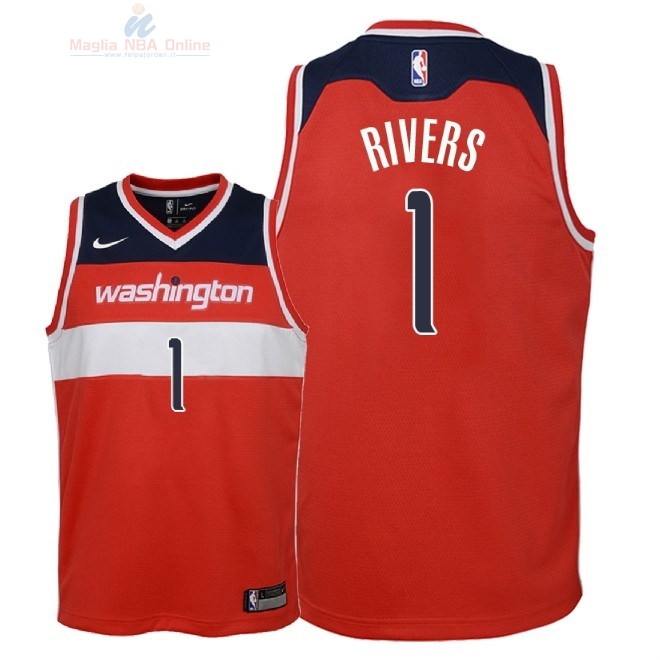 Acquista Maglia NBA Bambino Washington Wizards #1 Austin Rivers Rosso Icon 2018