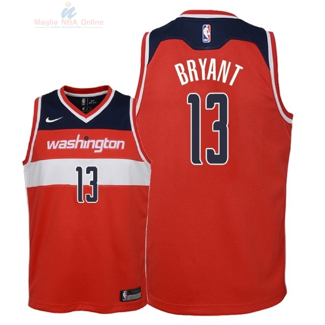 Acquista Maglia NBA Bambino Washington Wizards #13 Thomas Bryant Rosso Icon 2018