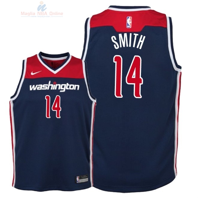 Acquista Maglia NBA Bambino Washington Wizards #14 Jason Smith Marino Statement 2018