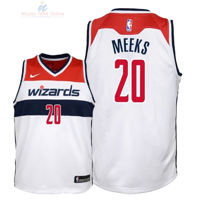 Acquista Maglia NBA Bambino Washington Wizards #20 Jodie Meeks Bianco Association 2018