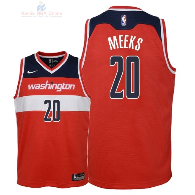 Acquista Maglia NBA Bambino Washington Wizards #20 Jodie Meeks Rosso Icon 2018