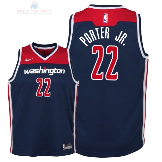 Acquista Maglia NBA Bambino Washington Wizards #22 Otto Porter Jr Marino Statement 2018