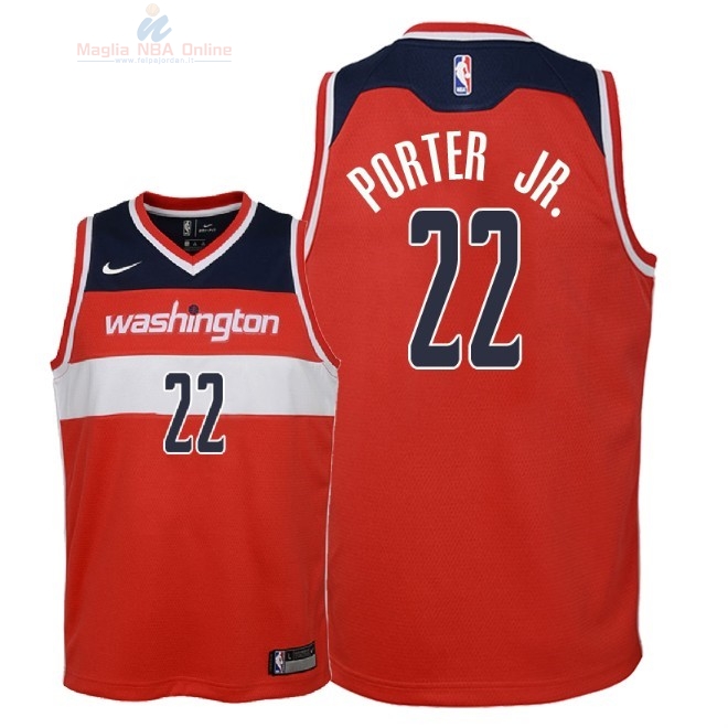 Acquista Maglia NBA Bambino Washington Wizards #22 Otto Porter Jr Rosso Icon 2018