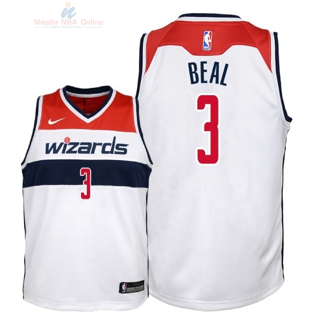 Acquista Maglia NBA Bambino Washington Wizards #3 Bradley Beal Bianco Association 2018