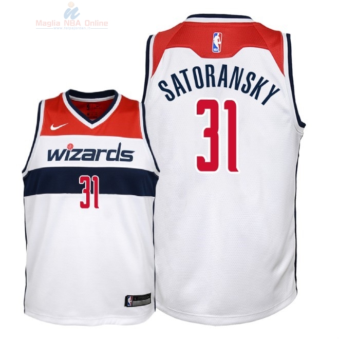 Acquista Maglia NBA Bambino Washington Wizards #31 Tomas Satoransky Bianco Association 2018