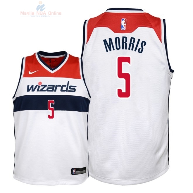 Acquista Maglia NBA Bambino Washington Wizards #5 Markieff Morris Bianco Association 2018