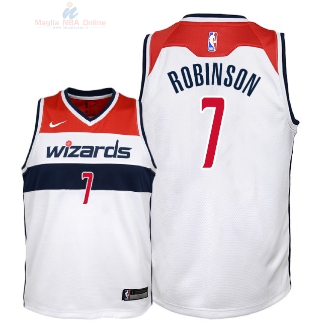 Acquista Maglia NBA Bambino Washington Wizards #7 Devin Robinson Bianco Association 2018