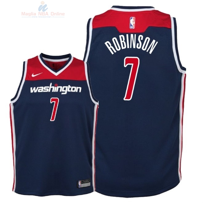 Acquista Maglia NBA Bambino Washington Wizards #7 Devin Robinson Marino Statement 2018
