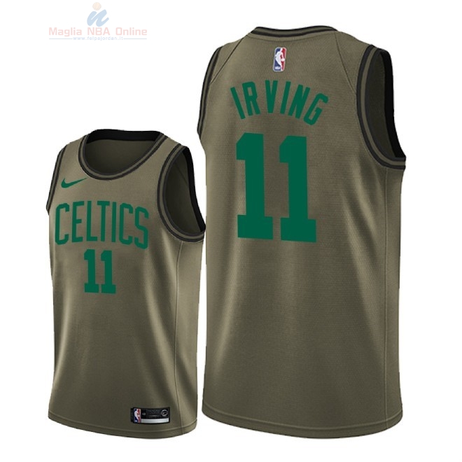 Acquista Maglia NBA Boston Celtics Servizio Di Saluto #11 Kyrie Irving Nike Camo Militare 2018