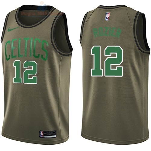 Acquista Maglia NBA Boston Celtics Servizio Di Saluto #12 Terry Rozier III Nike Army Green 2018