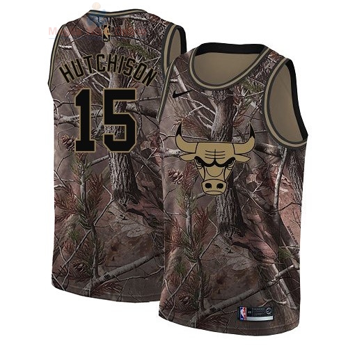 Acquista Maglia NBA Chicago Bulls #15 Chandler Hutchison Camo Swingman Collezione Realtree 2018