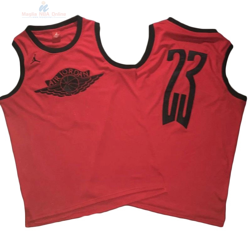 Acquista Maglia NBA Chicago Bulls #23 Michael Jordan Flying Wing Logo Rosso