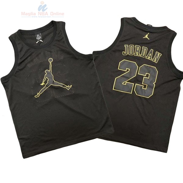 Acquista Maglia NBA Chicago Bulls #23 Michael Jordan Jordan Logo Nero