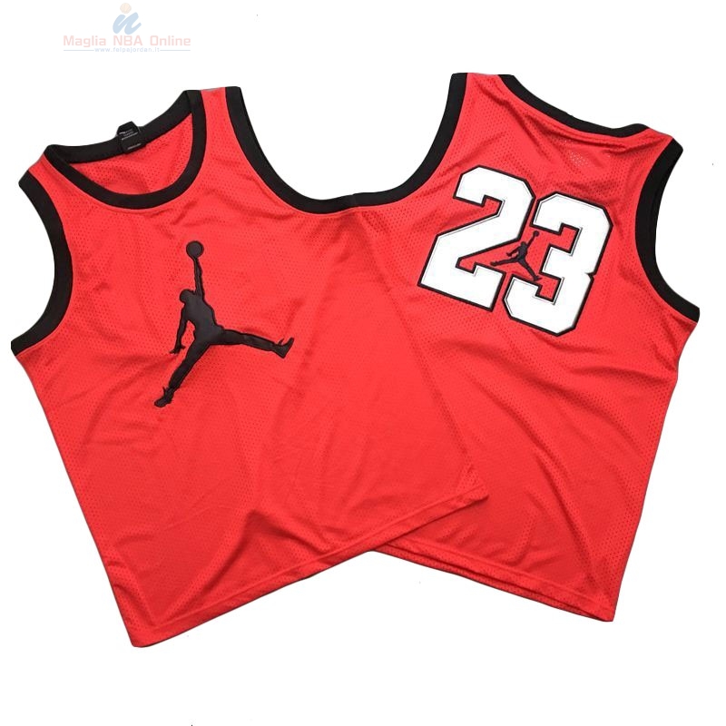 Acquista Maglia NBA Chicago Bulls #23 Michael Jordan Jordan Logo Rosso