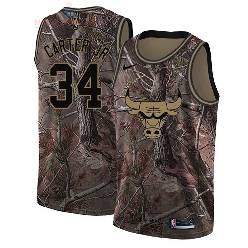 Acquista Maglia NBA Chicago Bulls #34 Wendell Carter Jr Camo Swingman Collezione Realtree 2018