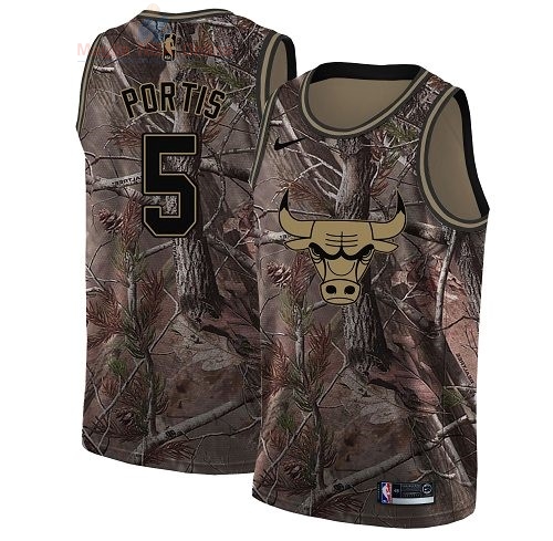 Acquista Maglia NBA Chicago Bulls #5 Bobby Portis Camo Swingman Collezione Realtree 2018