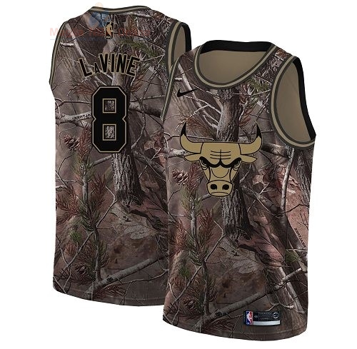 Acquista Maglia NBA Chicago Bulls #8 Zach LaVine Camo Swingman Collezione Realtree 2018