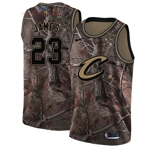 Acquista Maglia NBA Cleveland Cavaliers #23 LeBron James Camo Swingman Collezione Realtree 2018