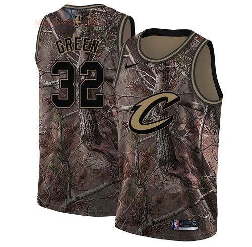 Acquista Maglia NBA Cleveland Cavaliers #32 Jeff Green Camo Swingman Collezione Realtree 2018