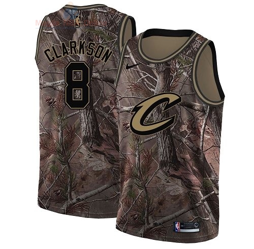 Acquista Maglia NBA Cleveland Cavaliers #8 Jordan Clarkson Camo Swingman Collezione Realtree 2018