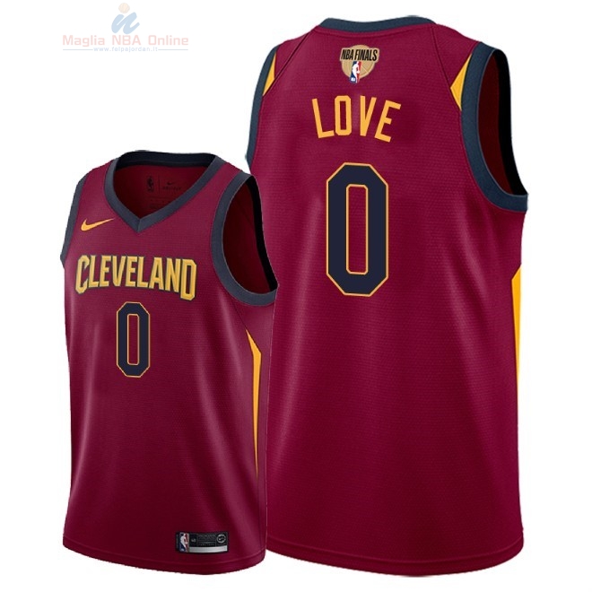 Acquista Maglia NBA Cleveland Cavaliers 2018 Campionato Finali #0 Kevin Love Rosso Icon Patch