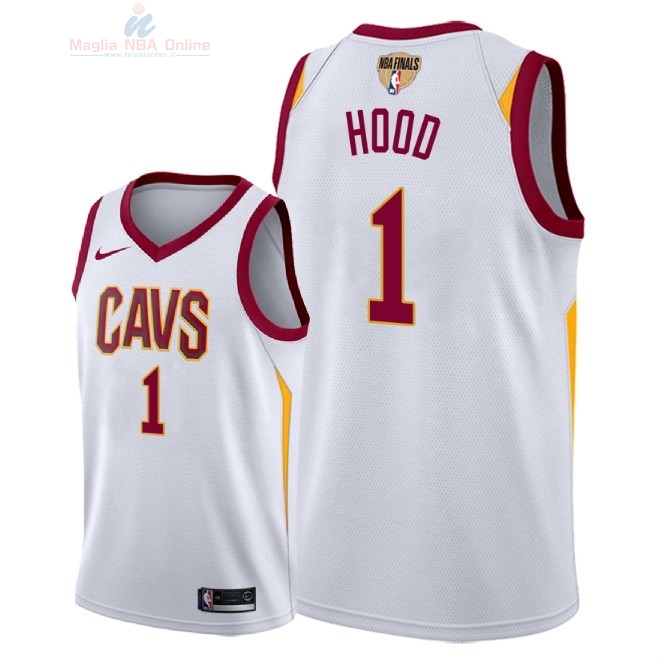 Acquista Maglia NBA Cleveland Cavaliers 2018 Campionato Finali #1 Rodney Hood Bianco Association Patch