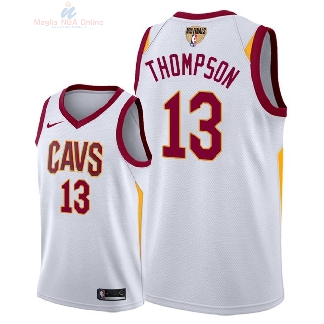 Acquista Maglia NBA Cleveland Cavaliers 2018 Campionato Finali #13 Tristan Thompson Bianco Association Patch