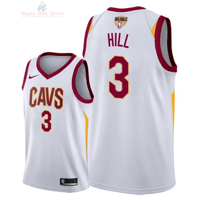 Acquista Maglia NBA Cleveland Cavaliers 2018 Campionato Finali #3 George Hill Bianco Association Patch