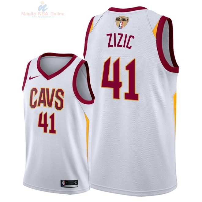 Acquista Maglia NBA Cleveland Cavaliers 2018 Campionato Finali #41 Ante Zizic Bianco Association Patch