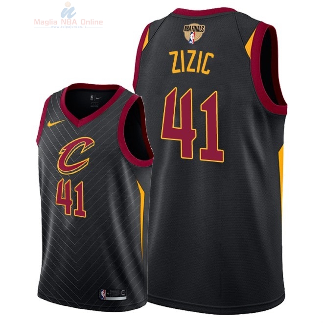 Acquista Maglia NBA Cleveland Cavaliers 2018 Campionato Finali #41 Ante Zizic Nero Statement Patch