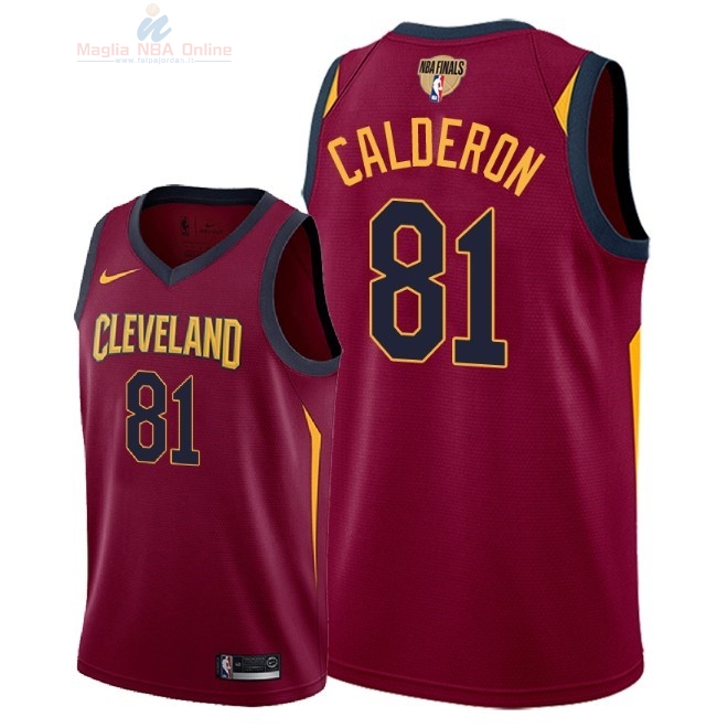 Acquista Maglia NBA Cleveland Cavaliers 2018 Campionato Finali #81 Jose Calderon Rosso Icon Patch