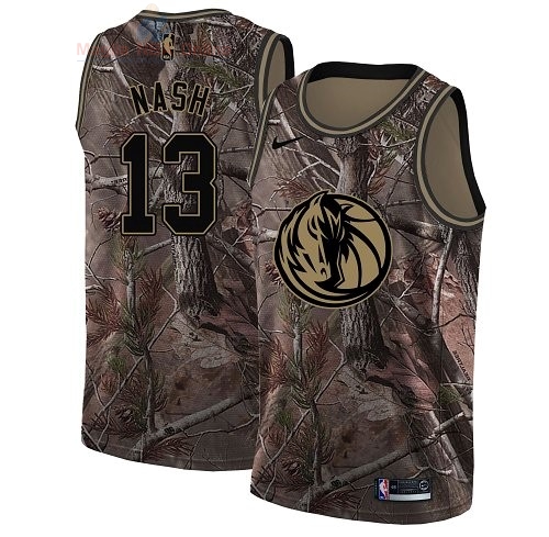 Acquista Maglia NBA Dallas Mavericks #13 Steve Nash Camo Swingman Collezione Realtree 2018