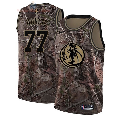 Acquista Maglia NBA Dallas Mavericks #77 Luka Doncic Camo Swingman Collezione Realtree 2018