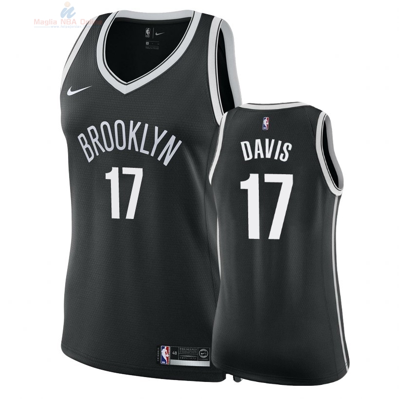 Acquista Maglia NBA Donna Brooklyn Nets #17 Ed Davis Nero Icon 2018