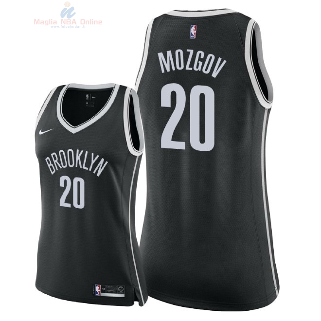 Acquista Maglia NBA Donna Brooklyn Nets #20 Timofey Mozgov Nero Icon 2018