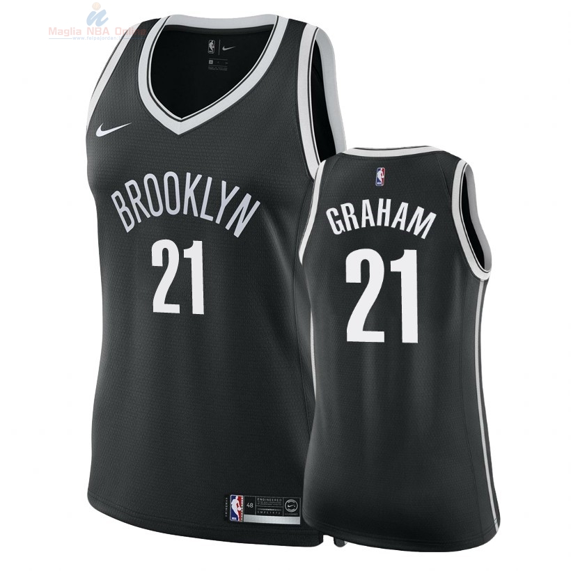 Acquista Maglia NBA Donna Brooklyn Nets #21 Treveon Graham Nero Icon 2018