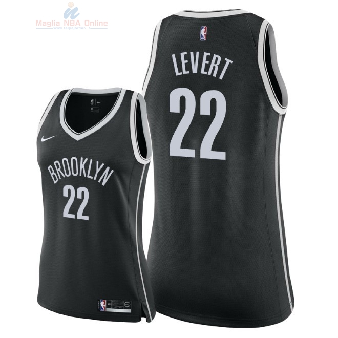 Acquista Maglia NBA Donna Brooklyn Nets #22 Caris LeVert Nero Icon 2018