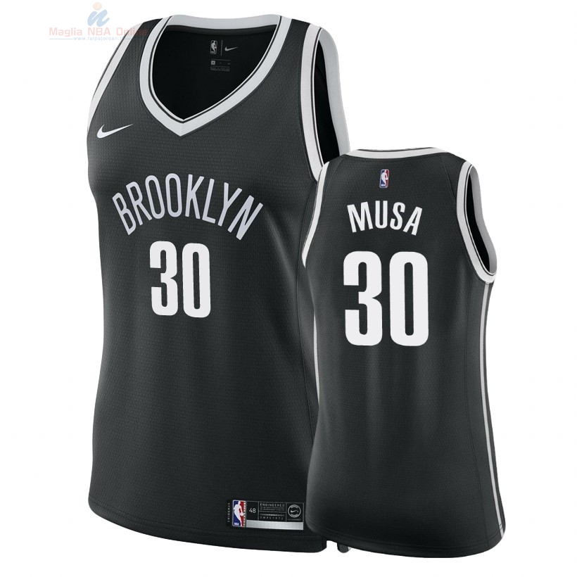 Acquista Maglia NBA Donna Brooklyn Nets #30 Dzanan Musa Nero Icon 2018