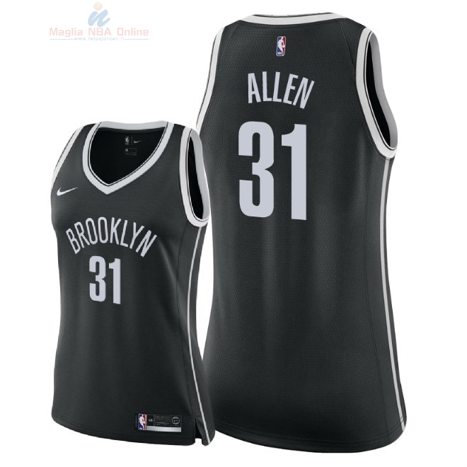 Acquista Maglia NBA Donna Brooklyn Nets #31 Jarrett Allen Nero Icon 2018