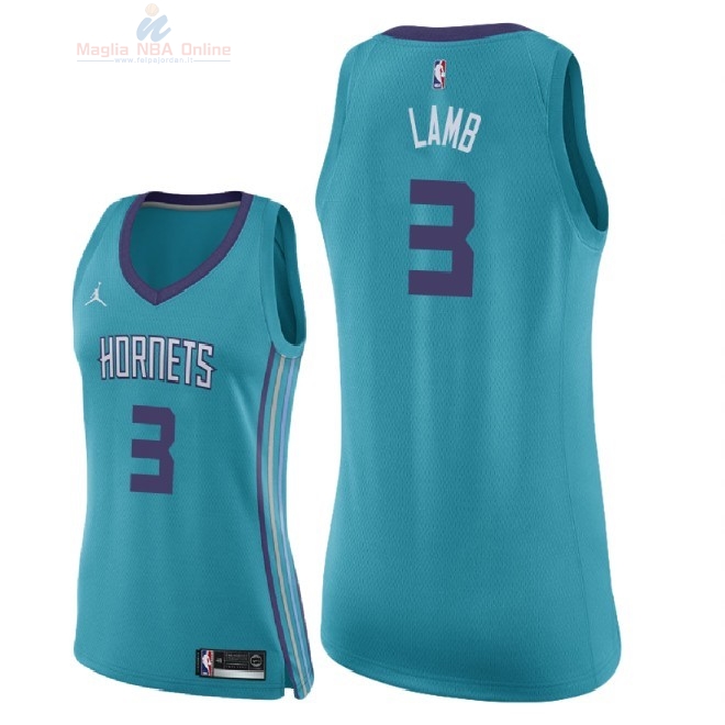 Acquista Maglia NBA Donna Charlotte Hornets #3 Jeremy Lamb Verde Icon 2018