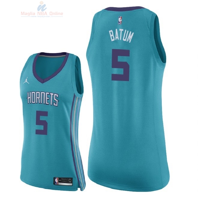 Acquista Maglia NBA Donna Charlotte Hornets #5 Nicolas Batum Verde Icon 2018