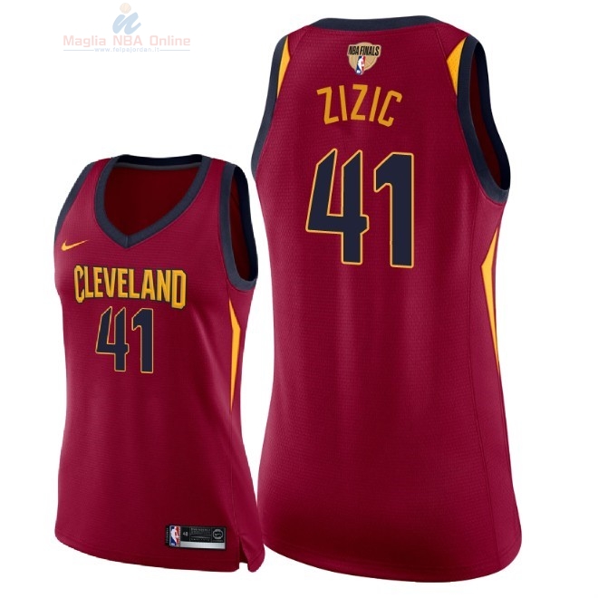 Acquista Maglia NBA Donna Cleveland Cavaliers 2018 Campionato Finali #41 Ante Zizic Rosso Icon Patch